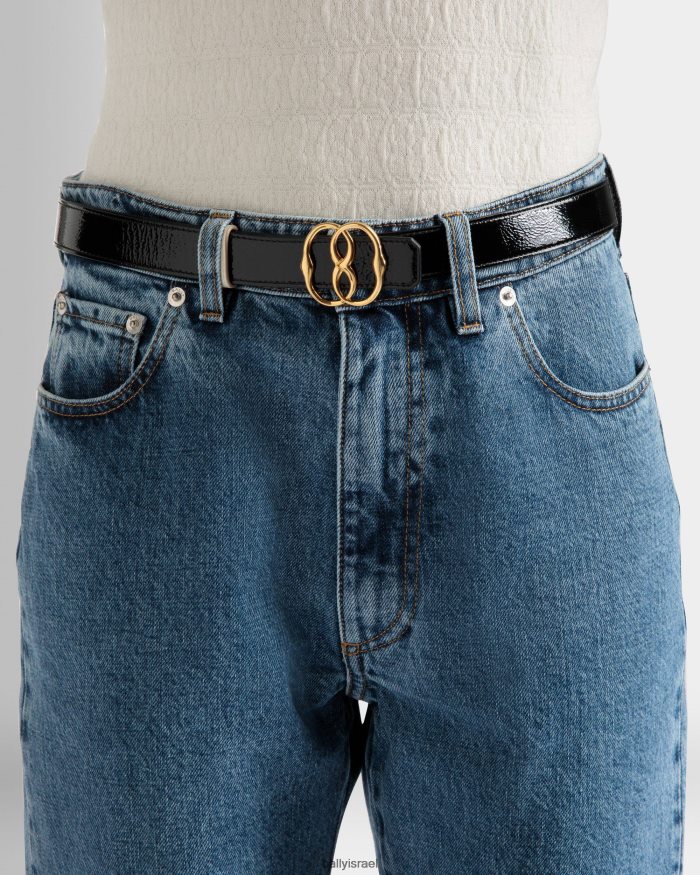 שָׁחוֹר Bally חגורת שמלת סמל עור נשים אביזרים AS12D703