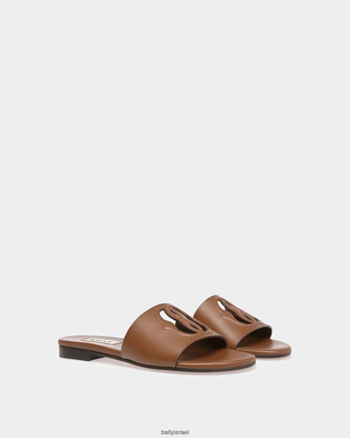 חום Bally סמל מגלשות עור נשים הַנעָלָה AS12D704