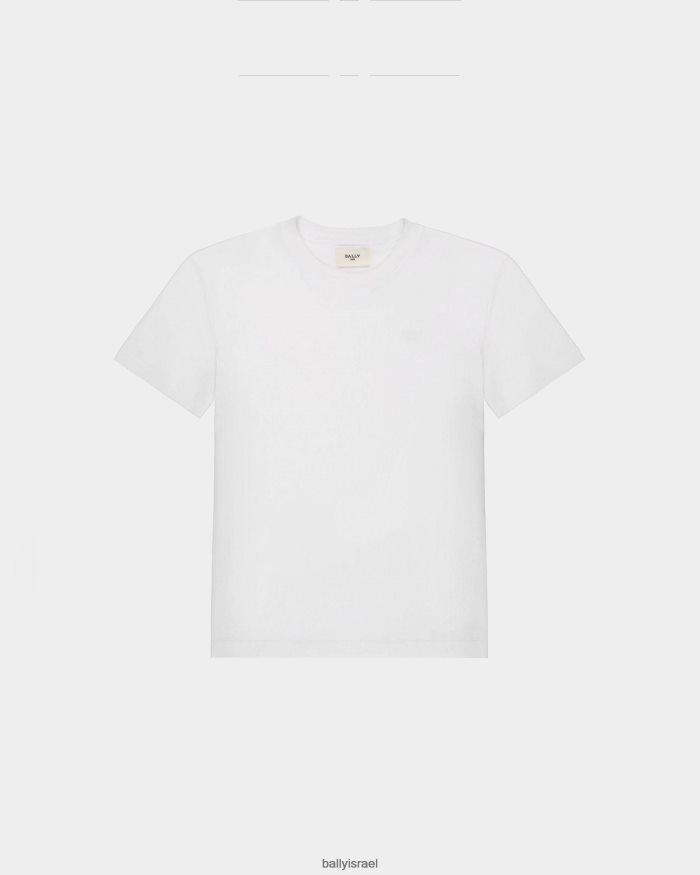 לבן Bally חולצת טריקו מכותנה אורגנית נשים הַלבָּשָׁה AS12D713