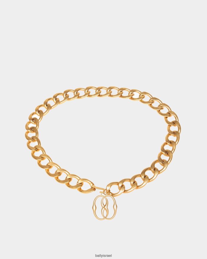 זהב Bally חגורת שרשרת סמל פליז נשים אביזרים AS12D715