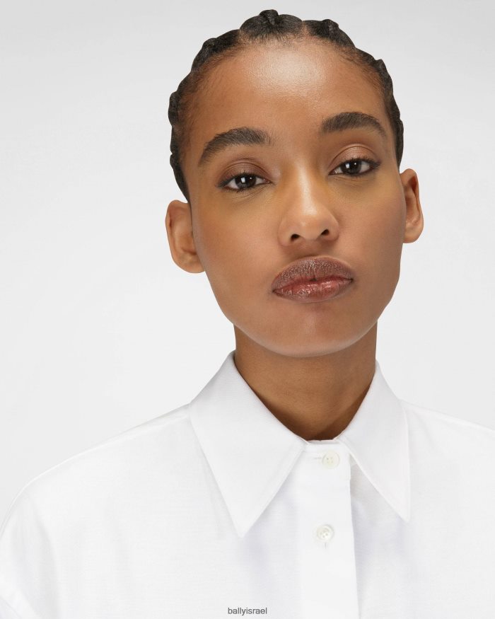 לבן Bally חולצת כותנה עם שרוולים ארוכים נשים הַלבָּשָׁה AS12D717