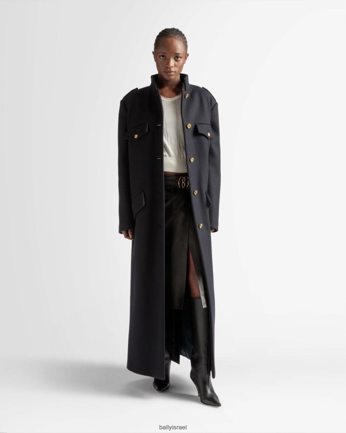כְּחוֹל Bally מעיל מכופתרת ארוך נשים הַלבָּשָׁה AS12D724