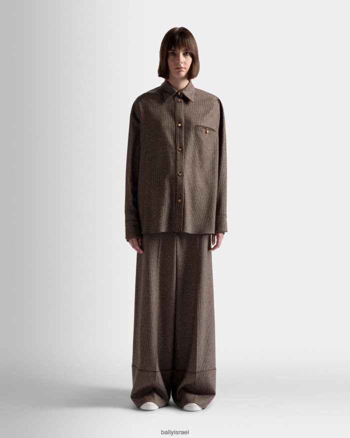 חום Bally מכנסי שן כלב נשים הַלבָּשָׁה AS12D728