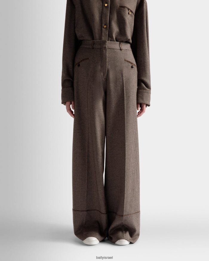 חום Bally מכנסי שן כלב נשים הַלבָּשָׁה AS12D728