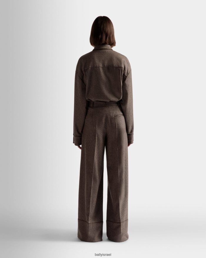 חום Bally מכנסי שן כלב נשים הַלבָּשָׁה AS12D728