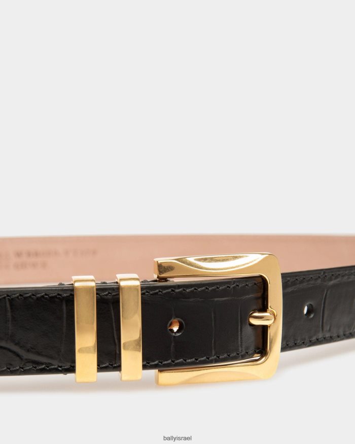 שָׁחוֹר Bally עור חגורה קבוע בארוק נשים אביזרים AS12D740