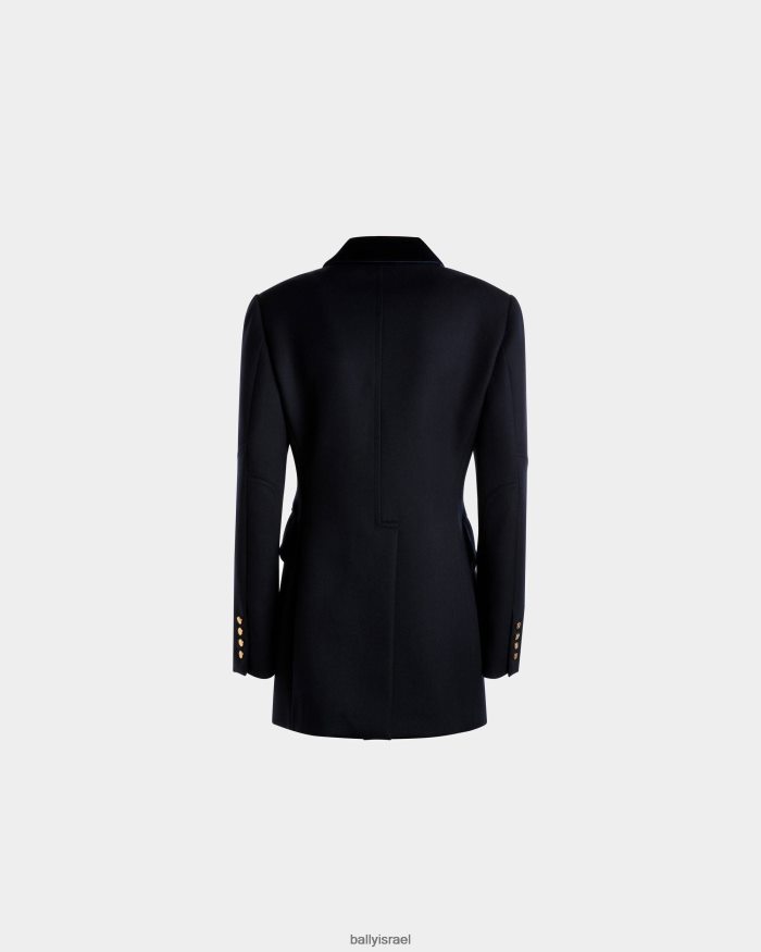 כְּחוֹל Bally ז'קט צווארון קטיפה נשים הַלבָּשָׁה AS12D748