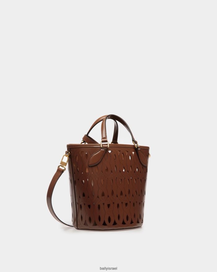 חום Bally תיק דלי לאגו עור נשים אביזרים AS12D752