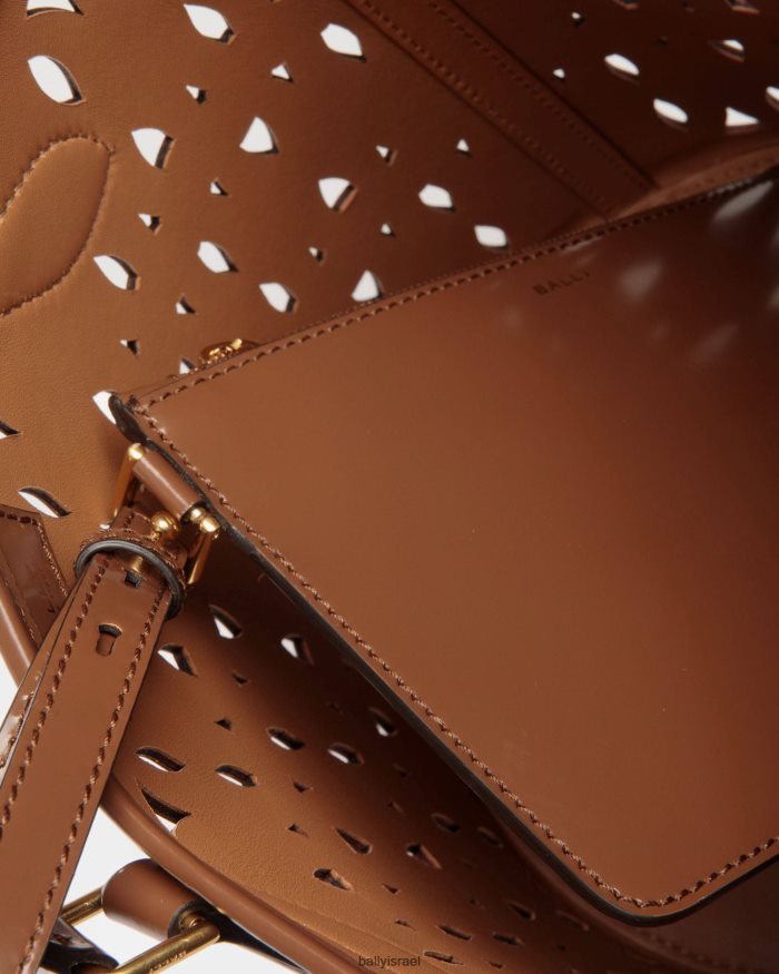 חום Bally תיק דלי לאגו עור נשים אביזרים AS12D752