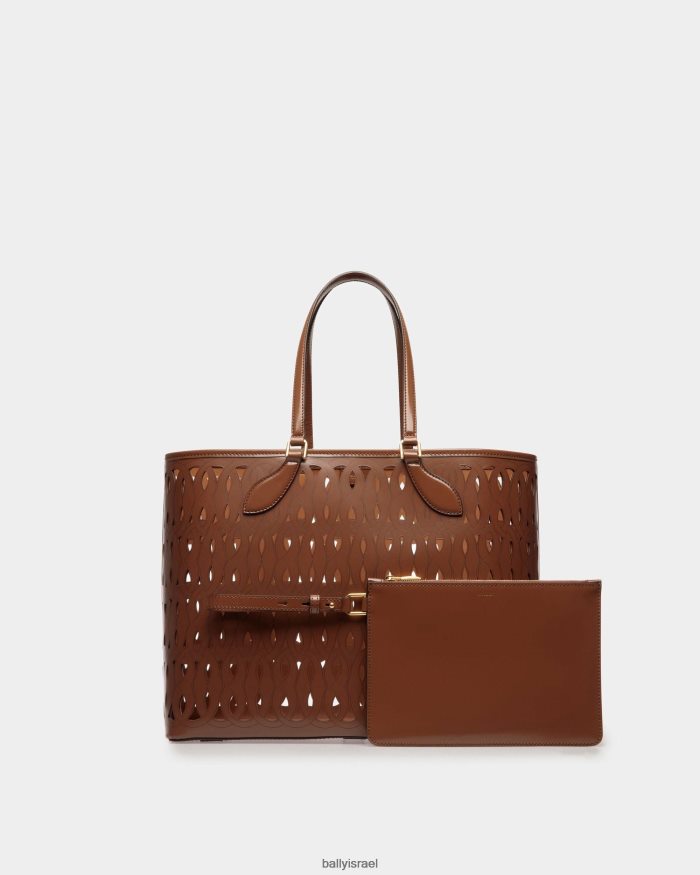 חום Bally תיק תיק לאגו עור נשים אביזרים AS12D755