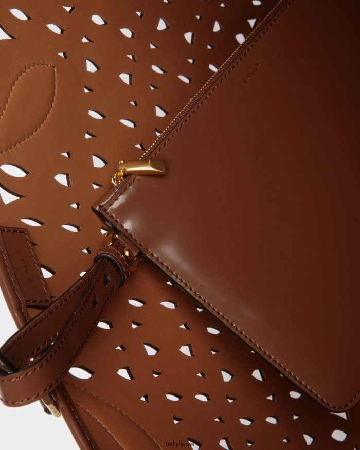 חום Bally תיק תיק לאגו עור נשים אביזרים AS12D755