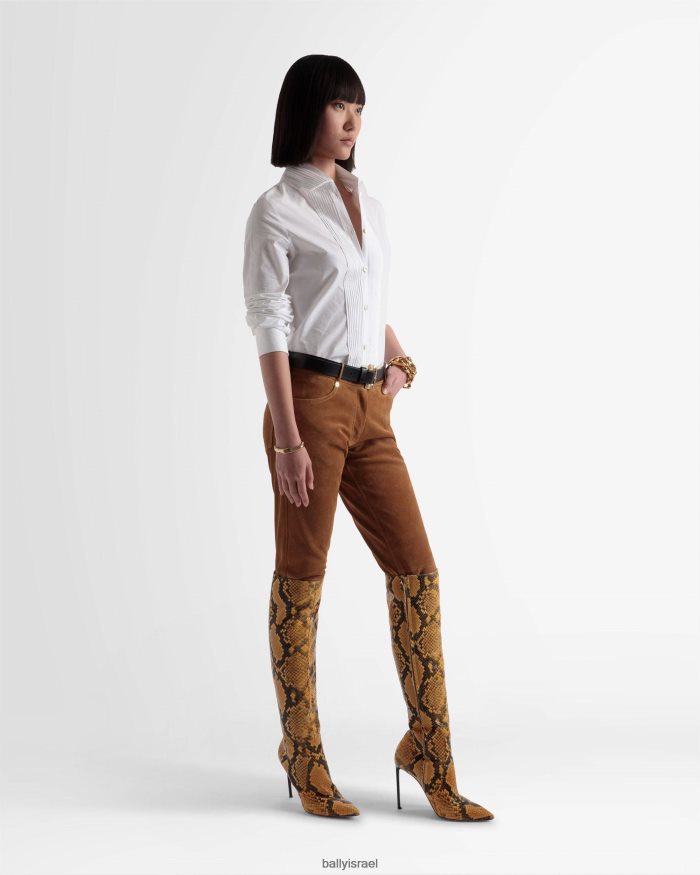 לבן Bally חולצת כיס קפלים מכותנה פופלין נשים הַלבָּשָׁה AS12D758