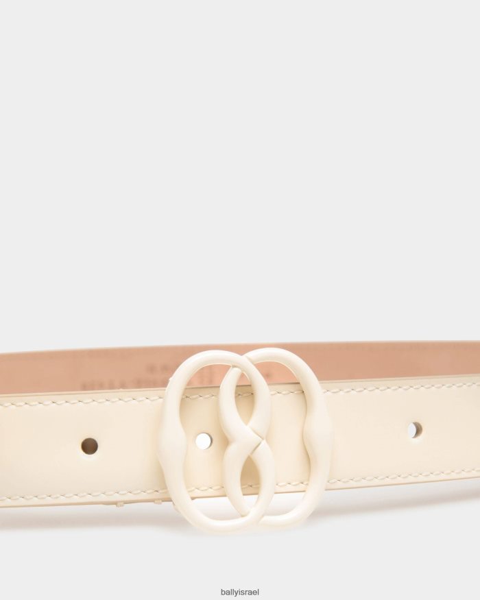 לבן Bally סמל חגורה קבועה נשים אביזרים AS12D764