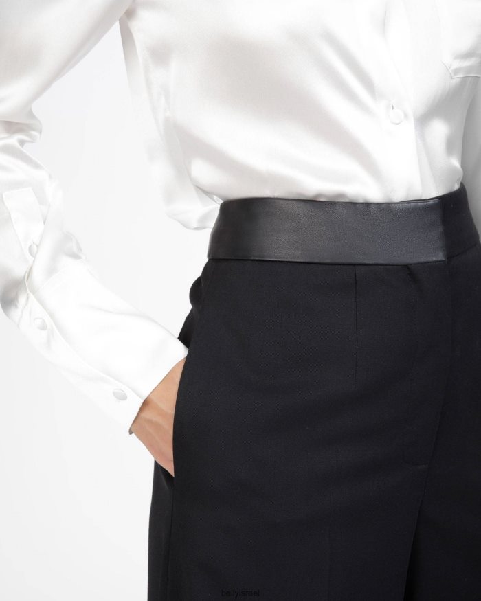 שָׁחוֹר Bally מכנסי תערובת צמר נשים הַלבָּשָׁה AS12D769