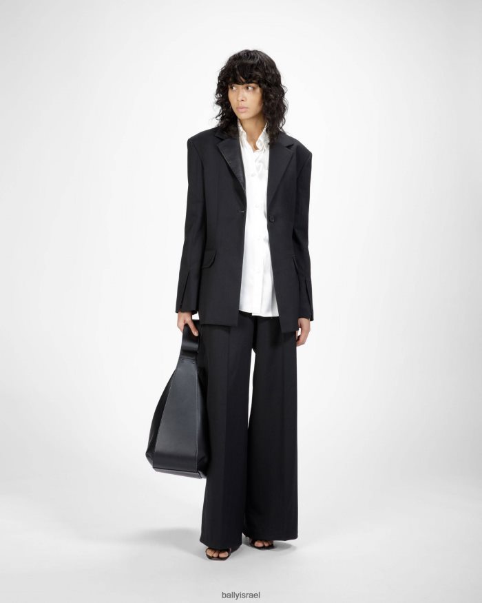 שָׁחוֹר Bally מכנסי תערובת צמר נשים הַלבָּשָׁה AS12D769