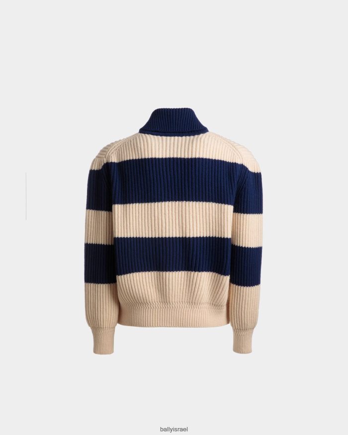 לבן Bally קרדיגן פסים גברים הַלבָּשָׁה AS12D772