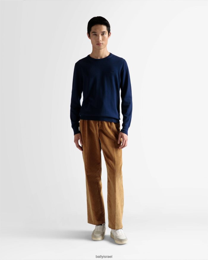 כְּחוֹל Bally סוודר עם צווארון צוואר גברים הַלבָּשָׁה AS12D784