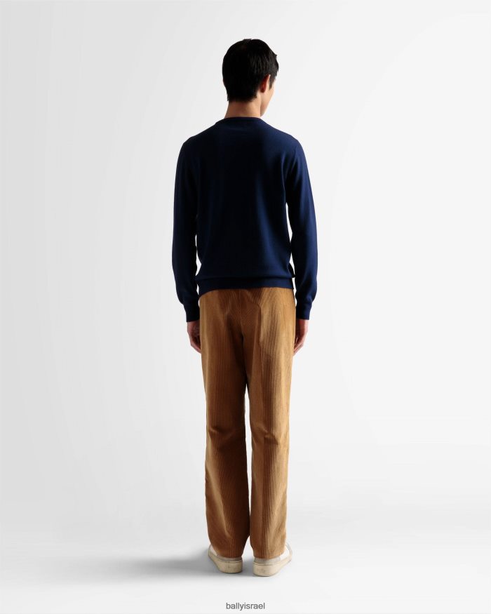 כְּחוֹל Bally סוודר עם צווארון צוואר גברים הַלבָּשָׁה AS12D784