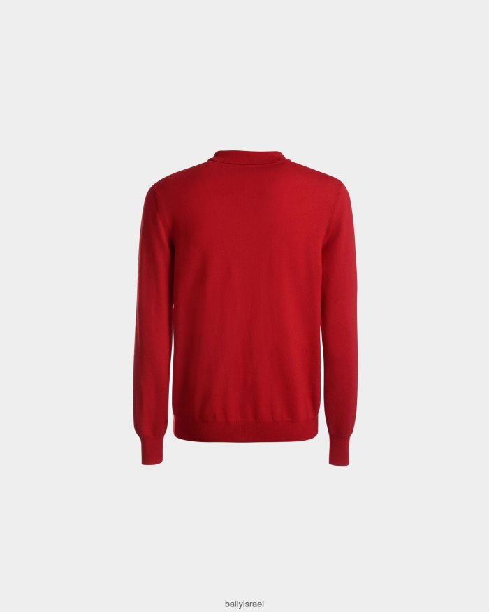 אָדוֹם Bally פולו עם שרוול ארוך גברים הַלבָּשָׁה AS12D786