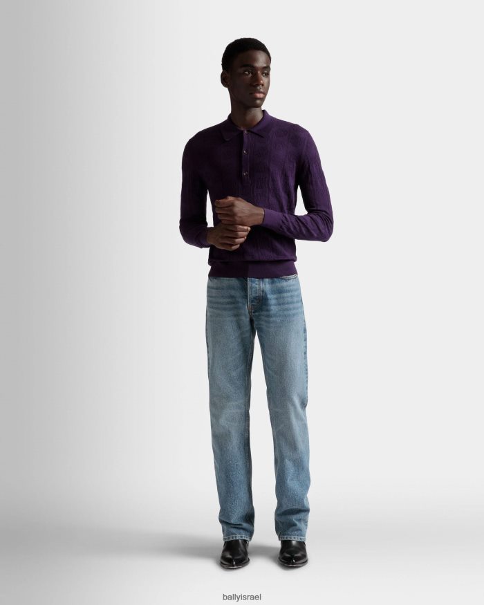 סָגוֹל Bally פולו עם שרוול ארוך גברים הַלבָּשָׁה AS12D787