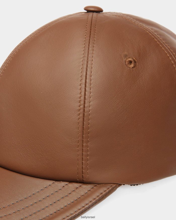 חום Bally כובע בייסבול עור גברים אביזרים AS12D789