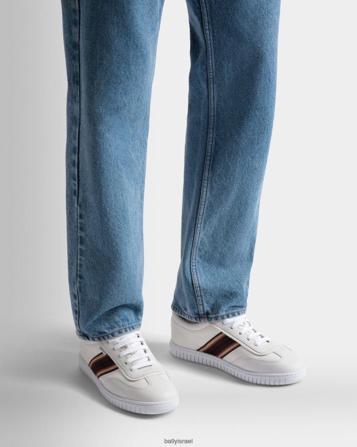 לבן Bally נעלי ספורט לנגן עור גברים הַנעָלָה AS12D804