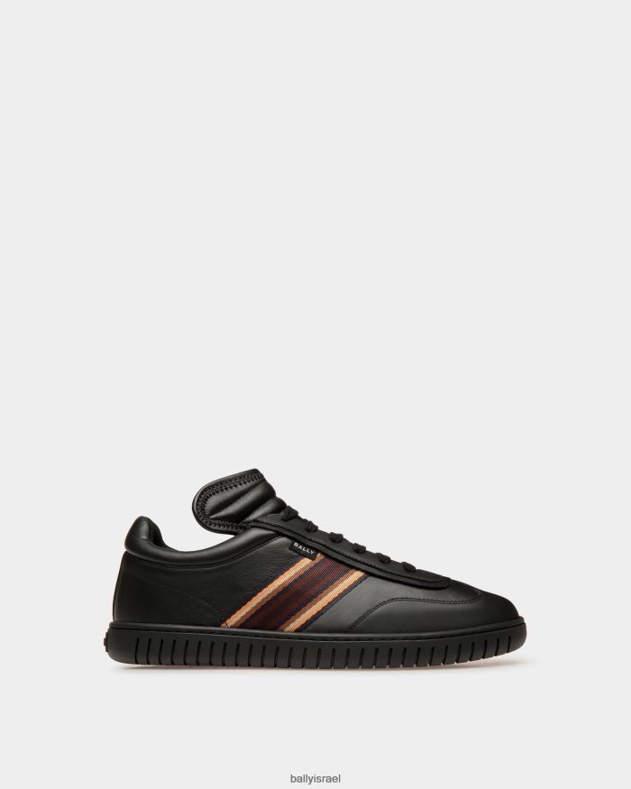 שָׁחוֹר Bally נעלי ספורט לנגן עור גברים הַנעָלָה AS12D817