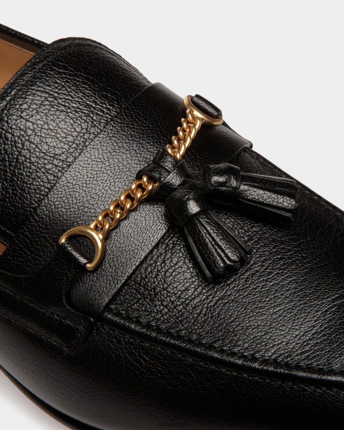 שָׁחוֹר Bally סוויס לופרס עור גברים הַנעָלָה AS12D828