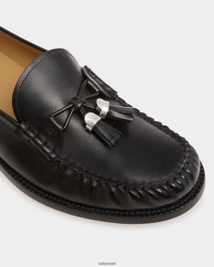 שָׁחוֹר Bally עור מוקסינים של רומא גברים הַנעָלָה AS12D838