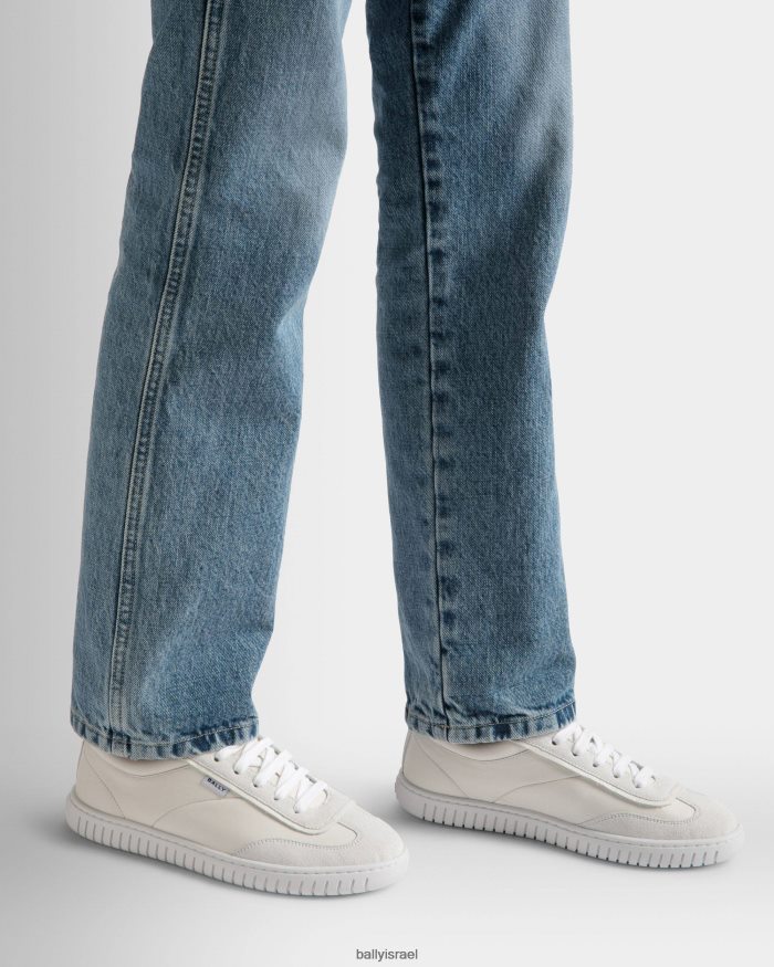 לבן Bally נעלי ספורט לנגן עור נשים הַנעָלָה AS12D85