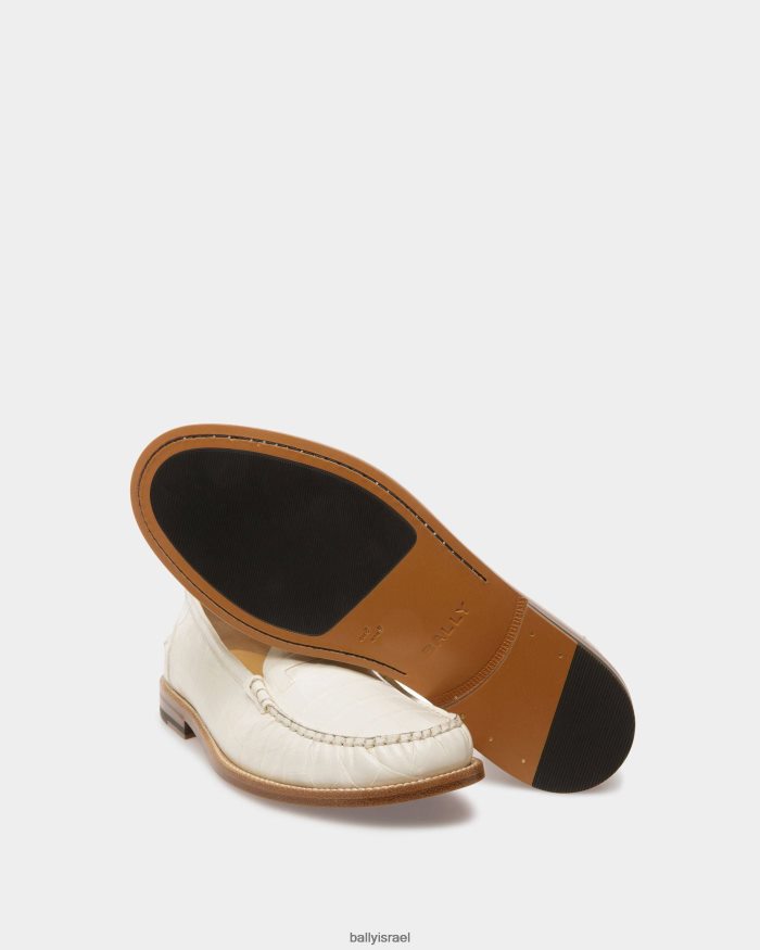 לבן Bally מוקסינים של רומא גברים הַנעָלָה AS12D875