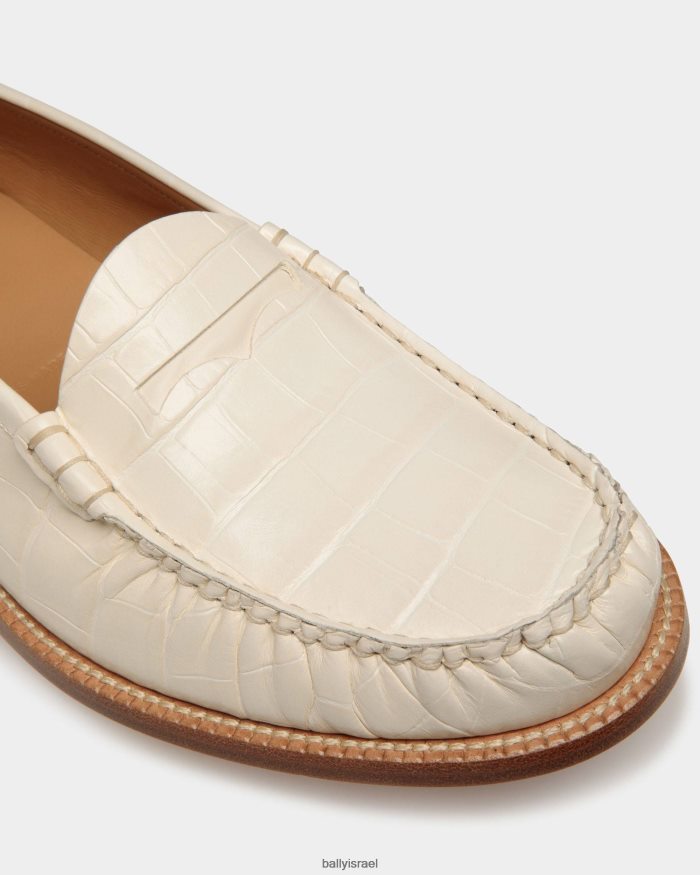 לבן Bally מוקסינים של רומא גברים הַנעָלָה AS12D875