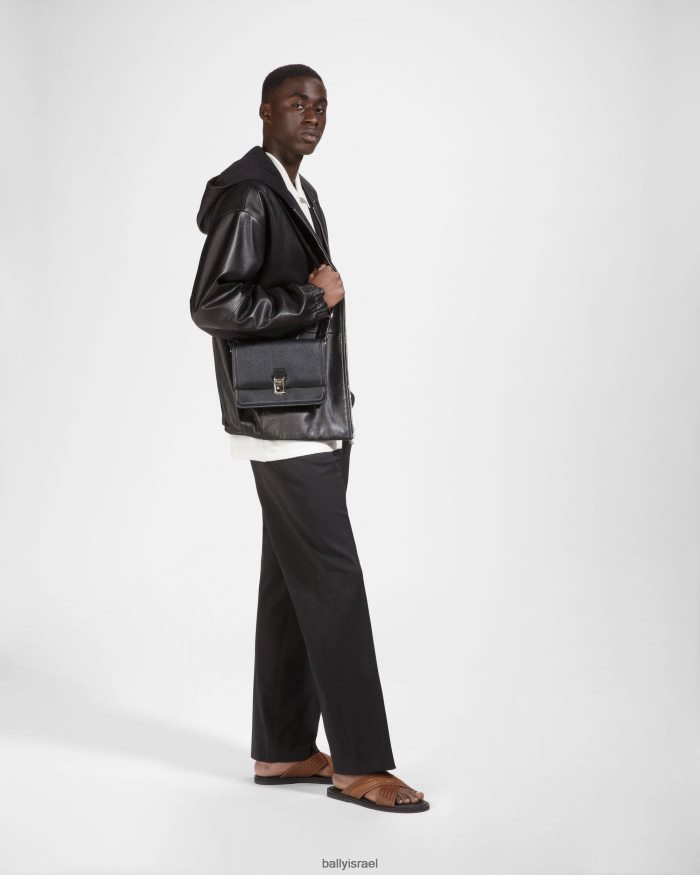 שָׁחוֹר Bally תיק קרוסבודי מעור קדוש גברים אביזרים AS12D902