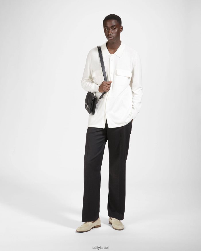 בז' Bally מכנסי עור רשת גברים הַנעָלָה AS12D910