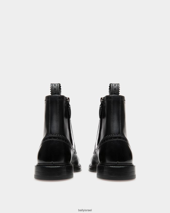 שָׁחוֹר Bally מגפי עור של ניקולדון גברים הַנעָלָה AS12D919