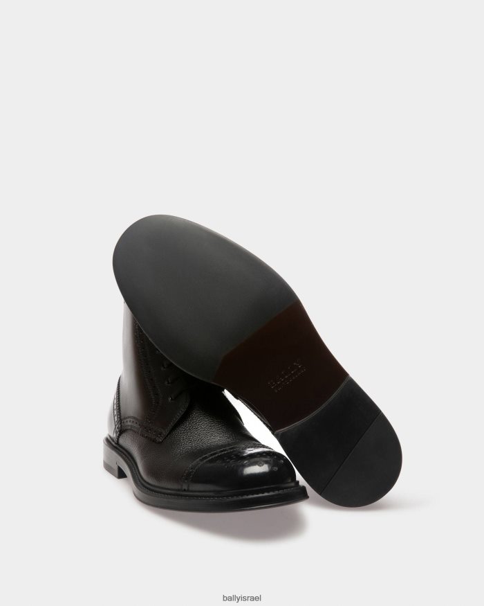 שָׁחוֹר Bally מגפי עור של ניקולדון גברים הַנעָלָה AS12D919
