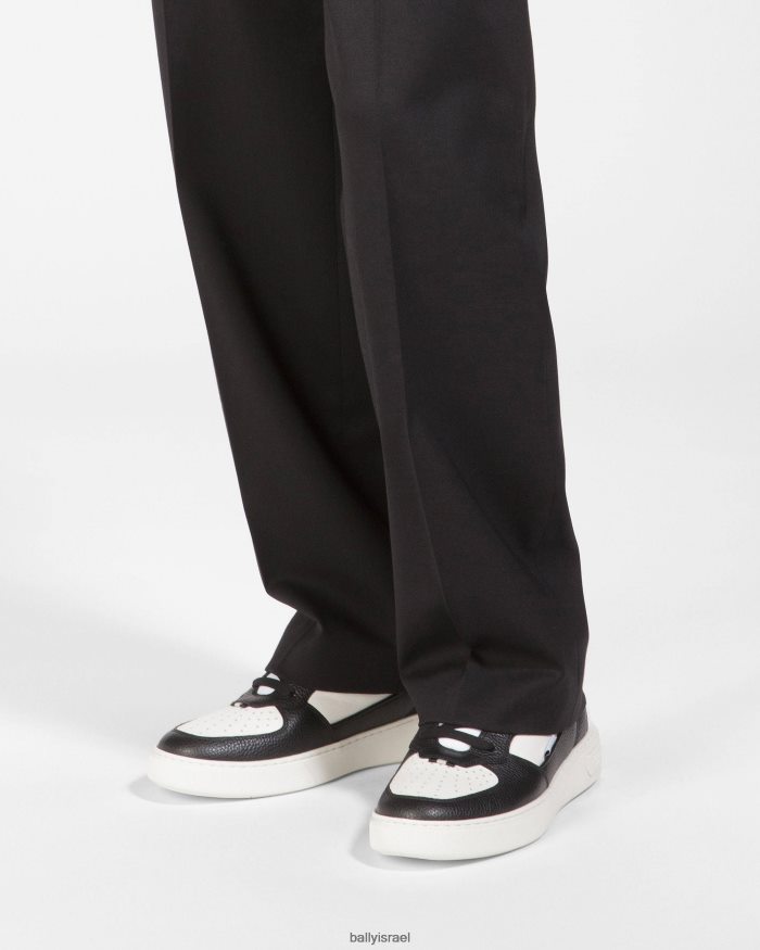 שָׁחוֹר Bally נעלי ספורט מרטין מעור ובד גברים הַנעָלָה AS12D925