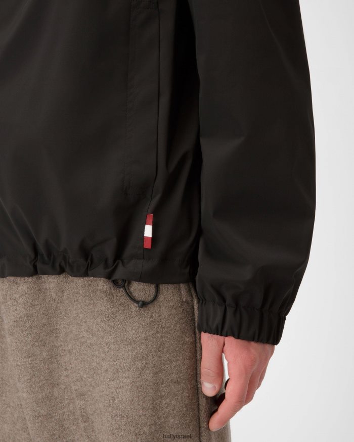 שָׁחוֹר Bally מעיל מניילון רוח גברים הַלבָּשָׁה AS12D932