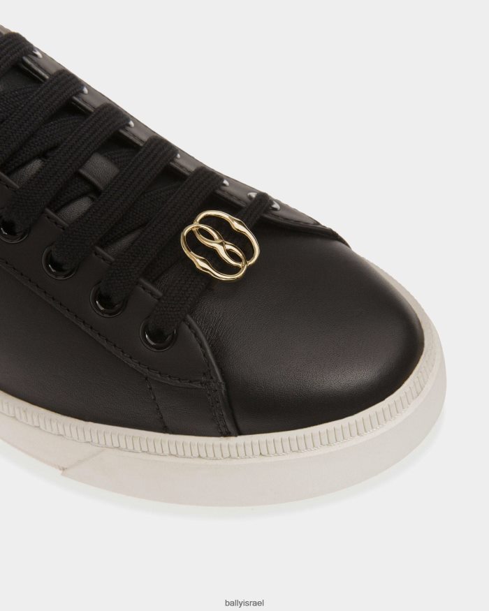 שָׁחוֹר Bally להעלות נעלי ספורט עור נשים הַנעָלָה AS12D93