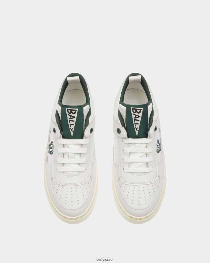 לבן Bally להעלות נעלי ספורט עור נשים הַנעָלָה AS12D94