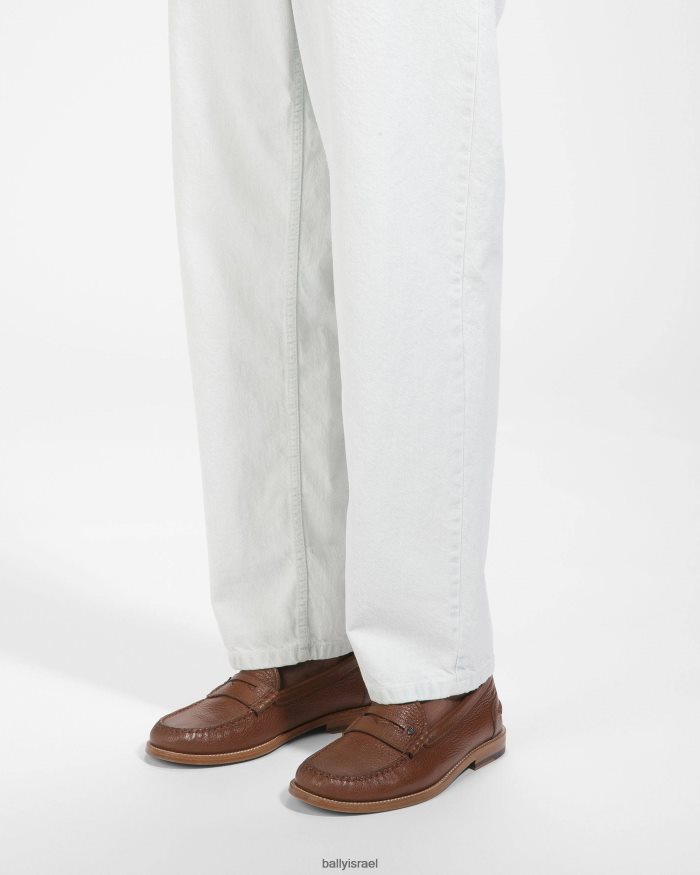 חום Bally מוקסינים מעור רון גברים הַנעָלָה AS12D956