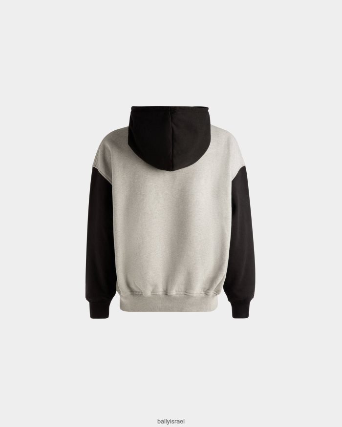 אפור Bally סוודר קפוצ'ון דו-צבעי כותנה גברים הַלבָּשָׁה AS12D964