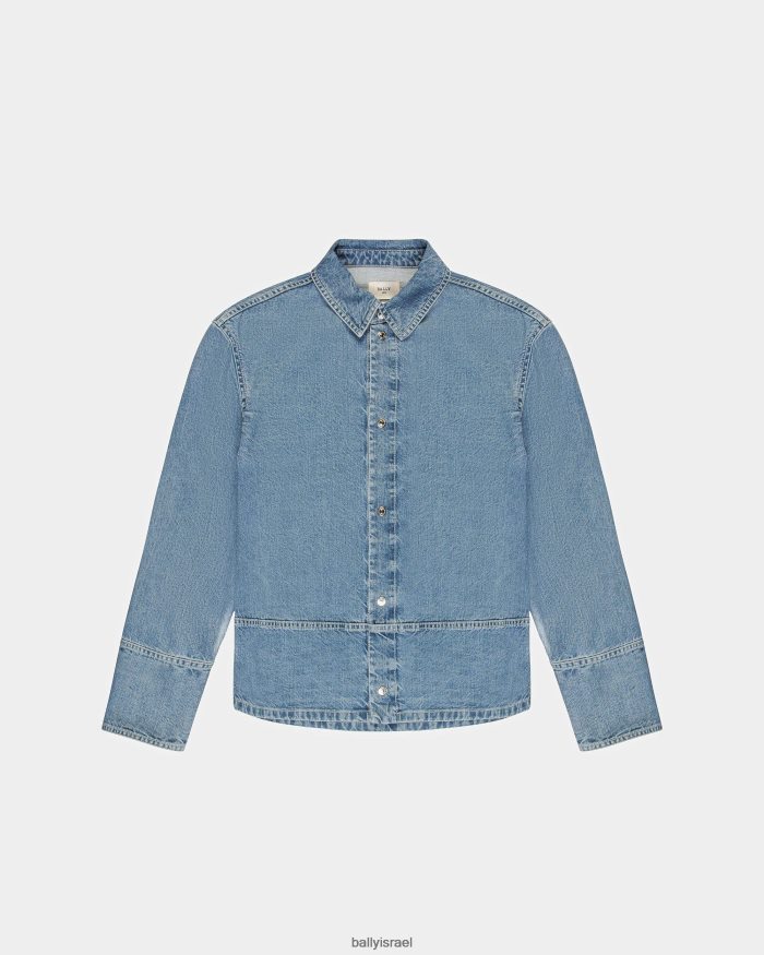 כְּחוֹל Bally חולצת כותנה גברים הַלבָּשָׁה AS12D972