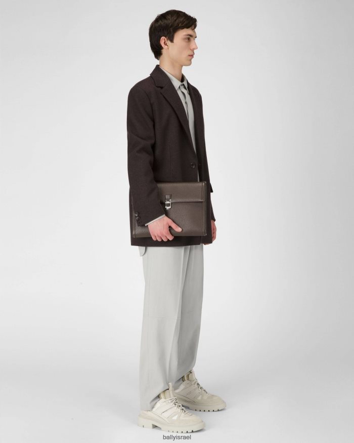 חום Bally תיק עור סוריה גברים אביזרים AS12D975