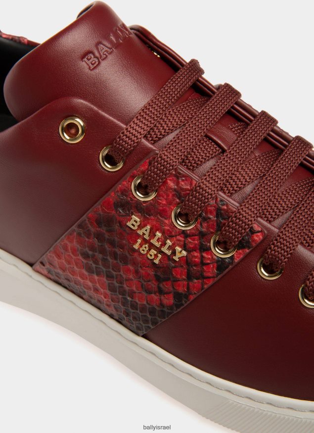 אָדוֹם Bally נעלי ספורט מעור מאטי גברים הַנעָלָה AS12D983