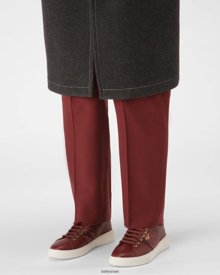 אָדוֹם Bally נעלי ספורט מעור מאטי גברים הַנעָלָה AS12D983