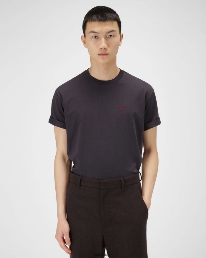 כְּחוֹל Bally חולצת טריקו מכותנה אורגנית גברים הַלבָּשָׁה AS12D985