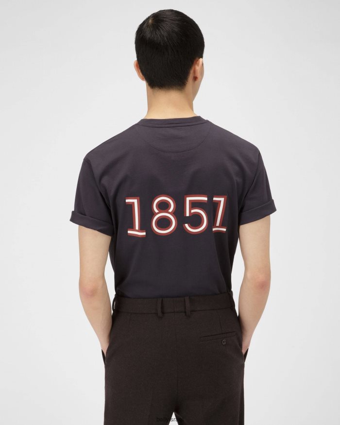 כְּחוֹל Bally חולצת טריקו מכותנה אורגנית גברים הַלבָּשָׁה AS12D985