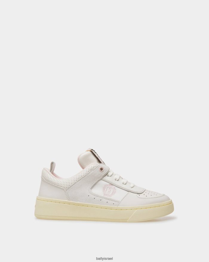 לבן Bally להעלות נעלי ספורט עור נשים הַנעָלָה AS12D99