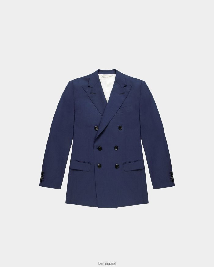 כְּחוֹל Bally מעיל צמר תערובת כפול גברים הַלבָּשָׁה AS12D991